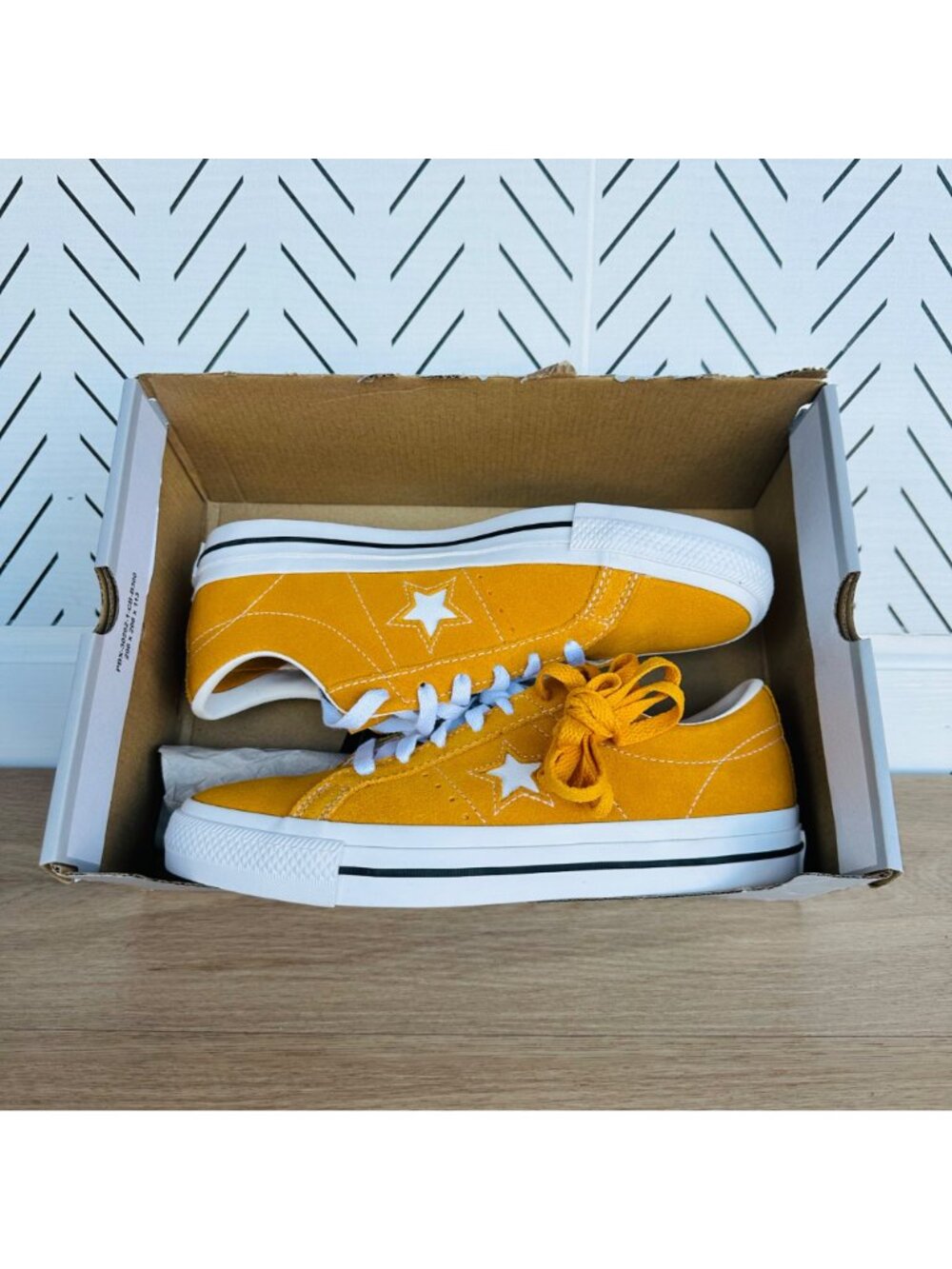 ⭐Converse One Star Pro OX Low Mens Shoes 8 Mustard Yellow Suede Sneaker A09231C - Picture 6 of 10